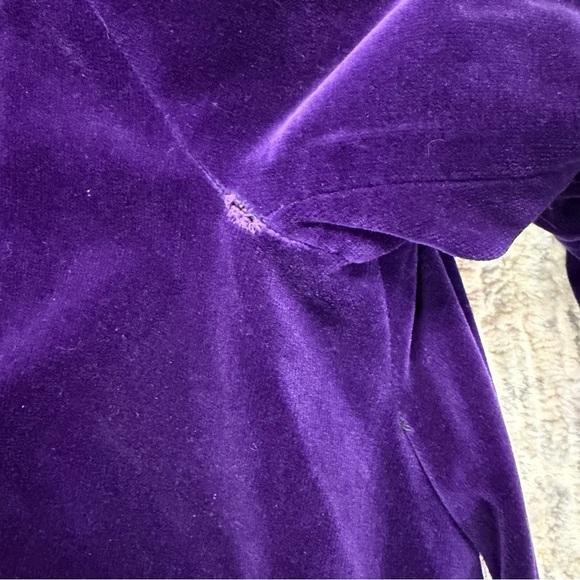 Vintage 1930s Opera Coat Purple Velvet Evening Wear XL - Picture 11 of 12